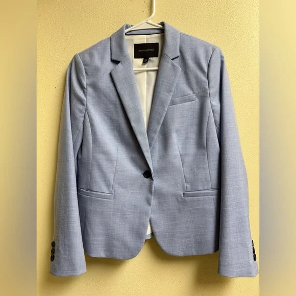 Banana Republic Light Blue Blazer – Petite 6P | Tailored One-Button Suit Jacket - Picture 1 of 3